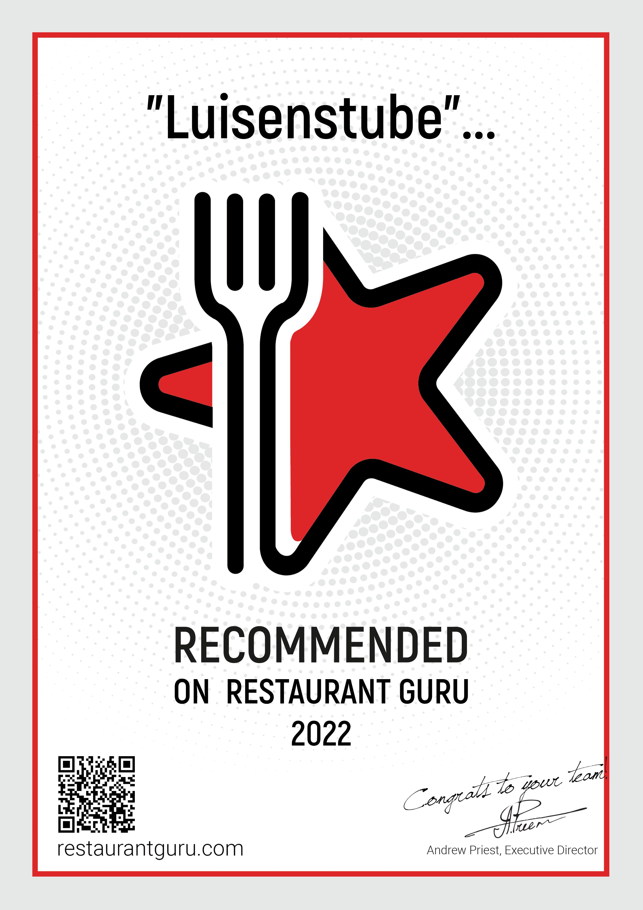 Restaurantguru Award